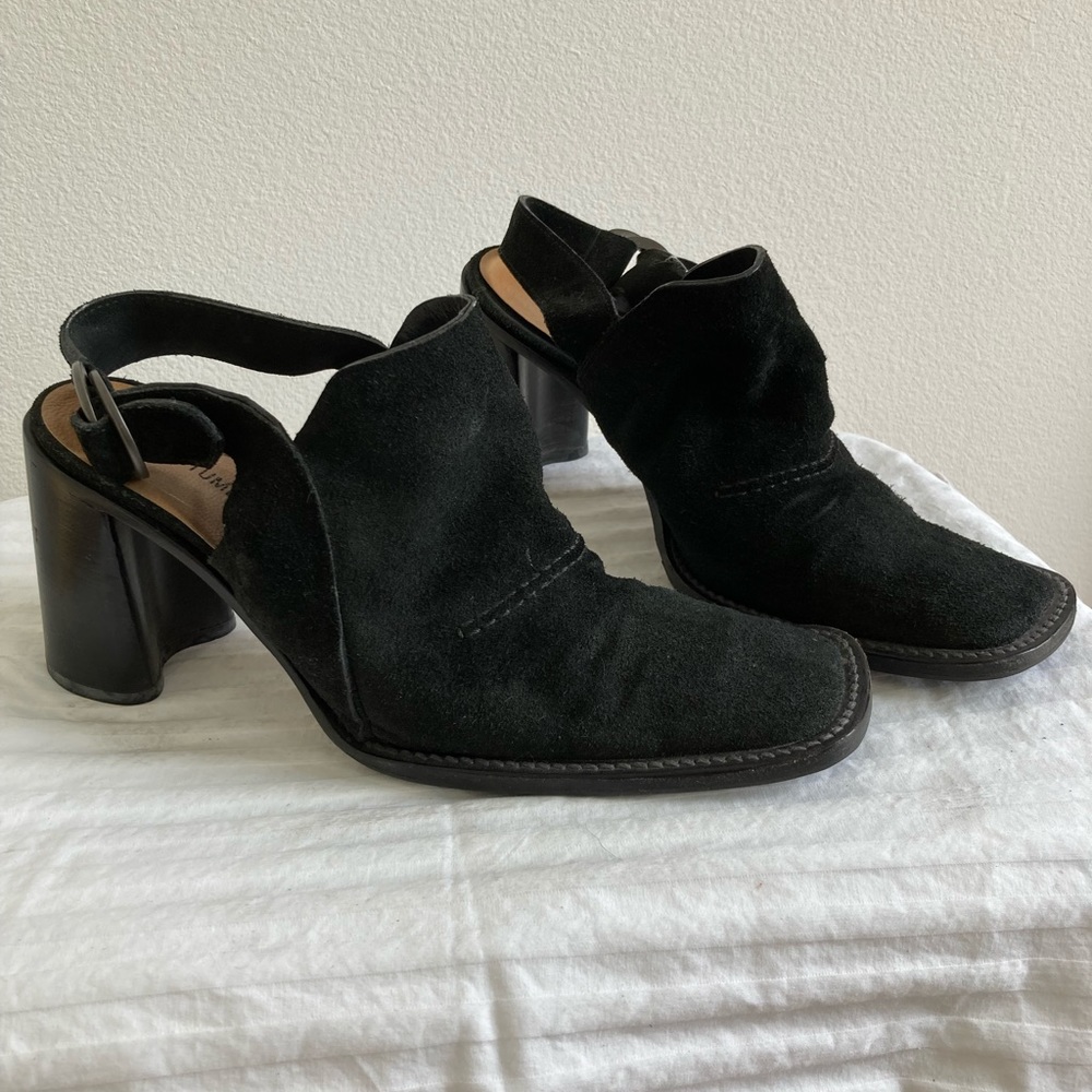 COSTUME NATIONAL BLACK SUEDE SLING BACKS SIZE 39.5 EU       9.5 US